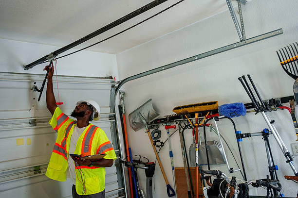 Professional Garage Door Roller Replacement technician working in Riverside, CT